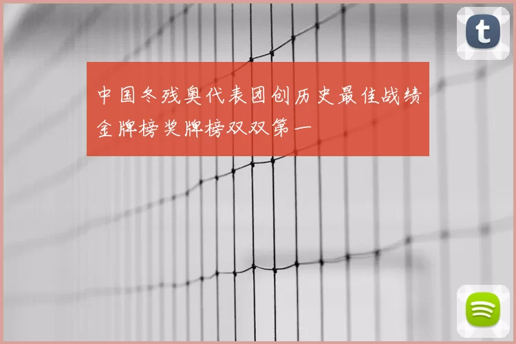 中国冬残奥代表团创历史最佳战绩金牌榜奖牌榜双双第一